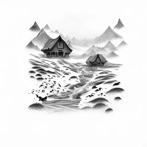 Dark Mountain Stream Houses Of The Holy Butterflies And Zebras