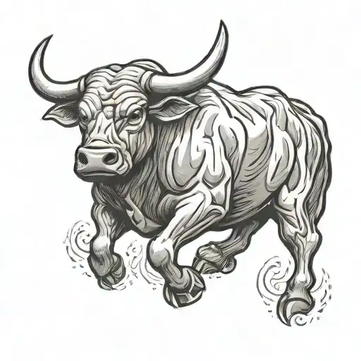 Bull Standing Tall With Muscles