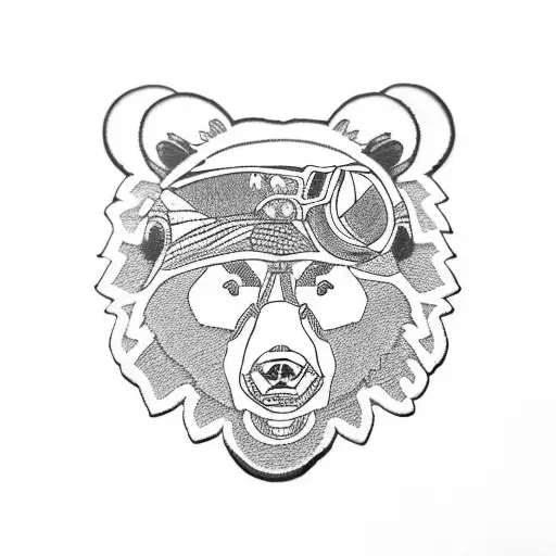 Bear With Riders Patch
