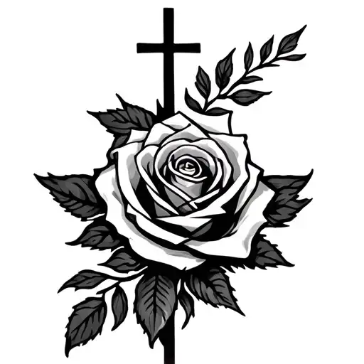 I Can Do All Things Through Christ Who Strengthens Me With Cross And Rose