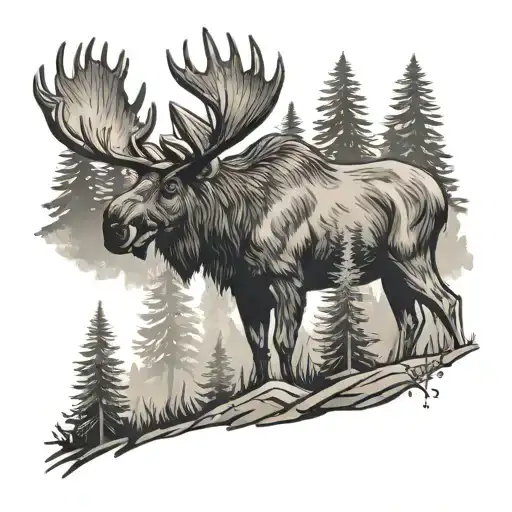 Moose In Forest