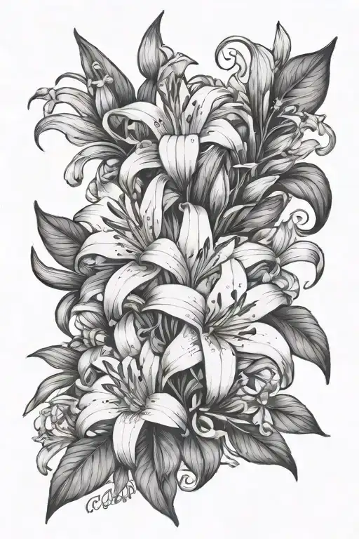 Last Name Coleman Surrounded By Lily Flowers