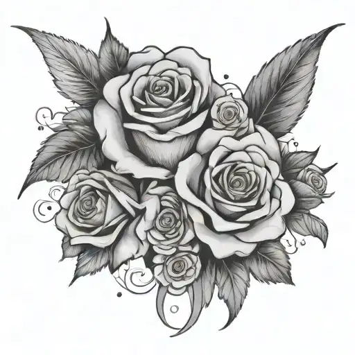 The Word Mufaya And Rose Surrounded