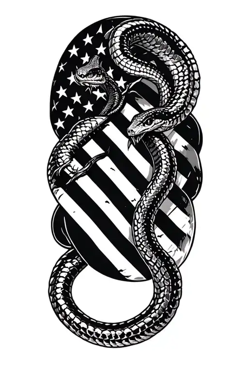 Rattlesnake Distressed Usa Flag