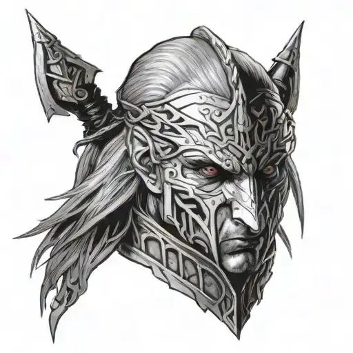 The Witcher Black Eyes Looking Tattoo