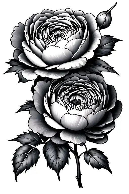 Peony Rose Intertwined