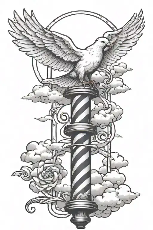 Dove Clouds Barber Pole Intertwined