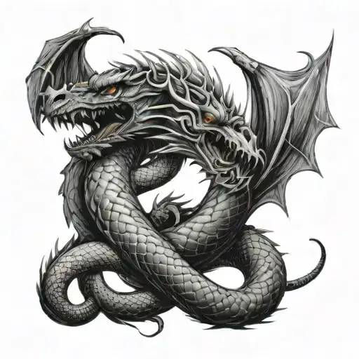 Dragon Protects Snake