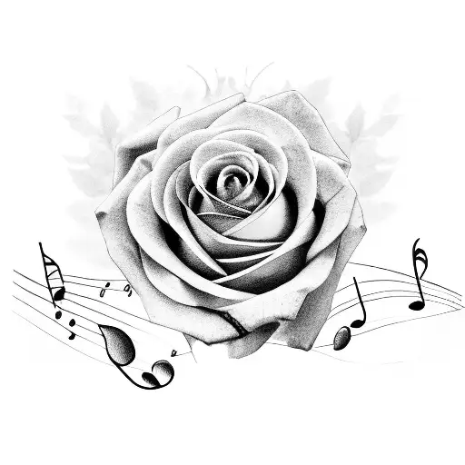 A Rose Made Of Music Notes