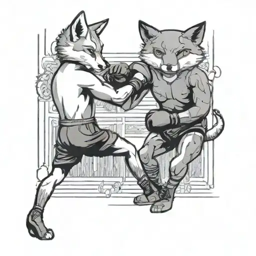 A Data Scientist Analyzing Boxing Match Data With A Fox As A Companion