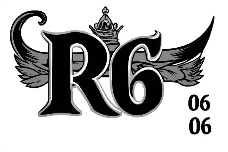 Crown On Top Of A Capital R With The Numbers 06 On The Bottom Surrounded By A Design