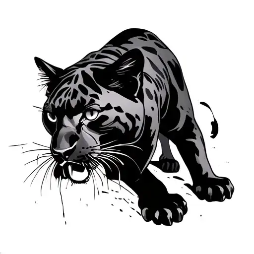 Back Photo Of A Panther Scratching With Scratch Marks And Mostly A Silhouette But Girly