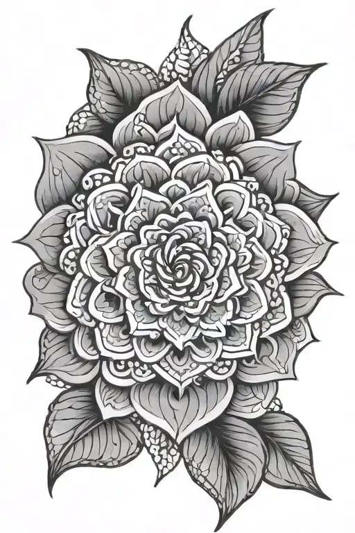 Mandala Et Rose Blooming
