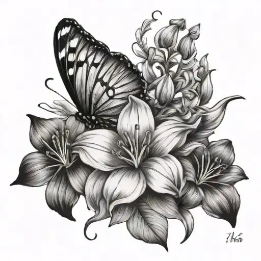 Butterfly Flower Wildflower Violet Rose Lily