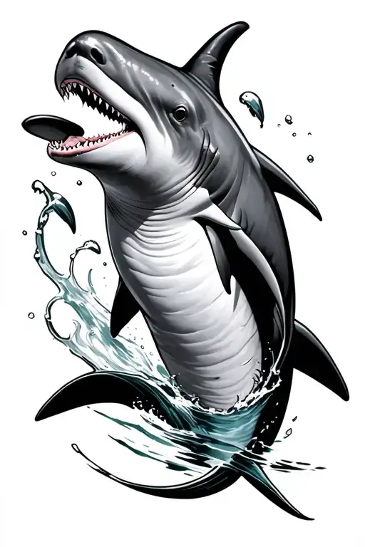 Dolphin Or Shark For A Swimmer For The First