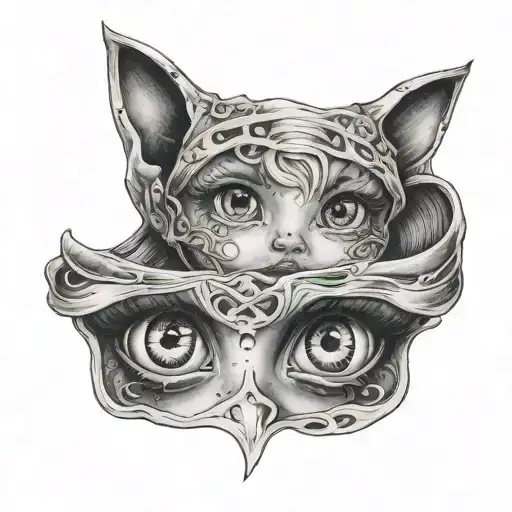 Little Girl The Eyes Only Two Eyes Looking To The Left