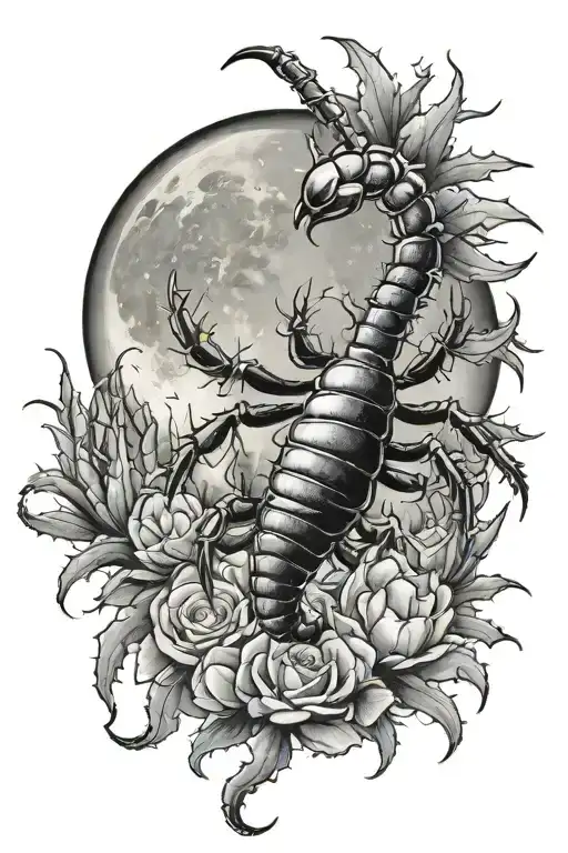 Scorpion Cactus Full Moon Surrounded