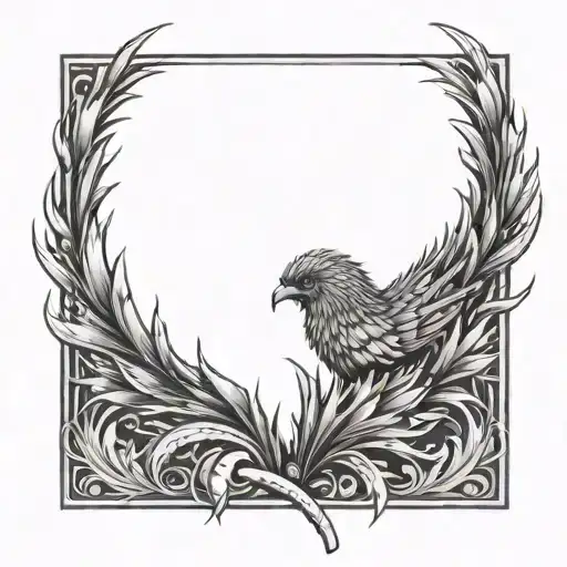 Scottish Thistle Being Held By A Phoenix