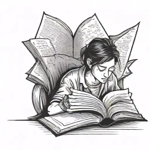 A Human Studying By Reading A Book