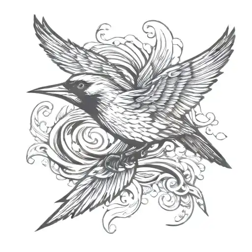 Flying Cardinal Ocean Waves