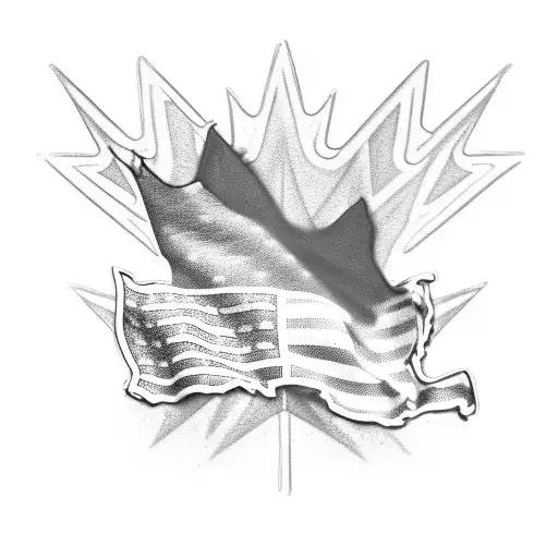 519-910 Above The Word Canusa In Graffitti On A Backround Of A Combined Canadian And American Flag