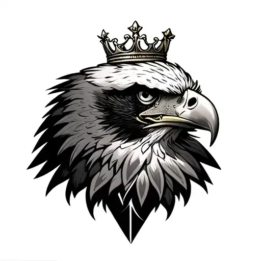Eagle With Crown Minimalist