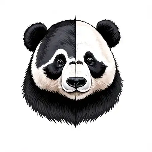 Bear Face What Is Left Side Polar And Right Side Panda