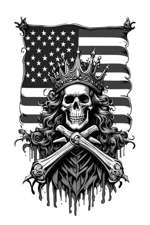 Skeleton King Amercian Flag