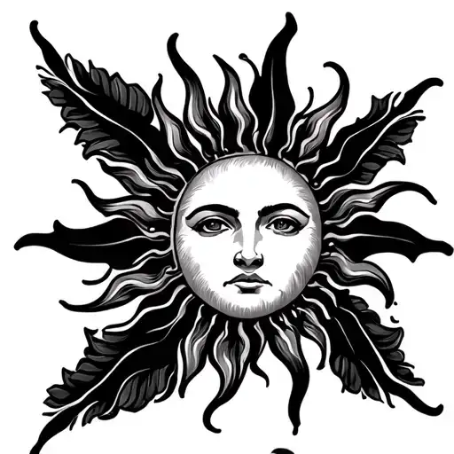 American Traditional Argentinian Sun Tattoo Back