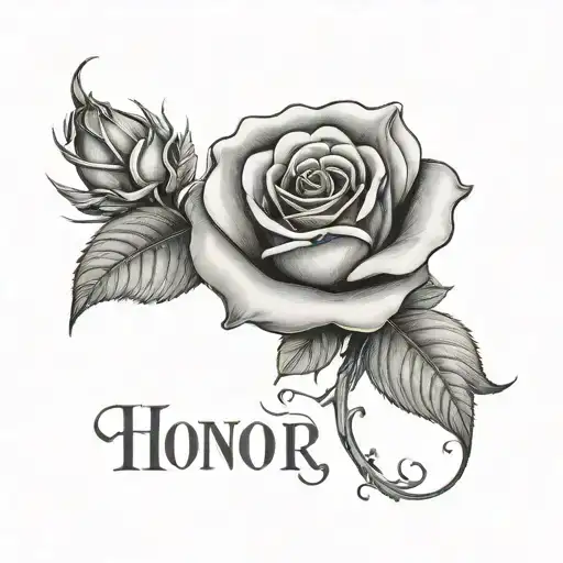 Rose With Words Honor On Ban