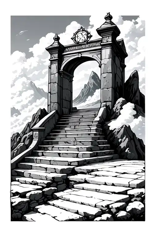 Stairs To Valhalla Gates Mountain And Clouds