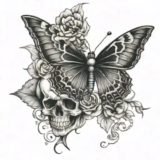 Butterfly With Skull Symatric