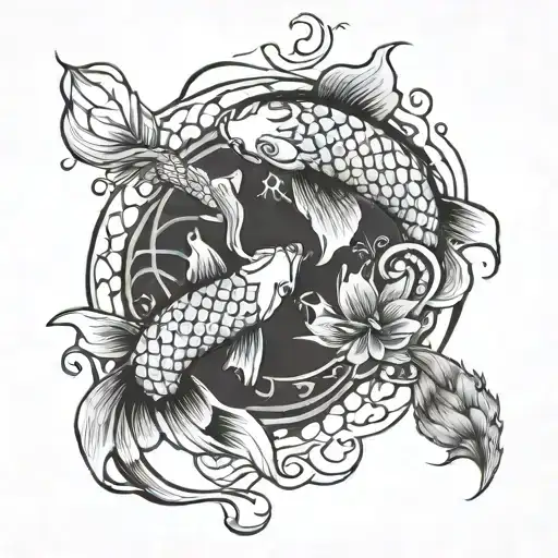 Koi Fish Yin Yang Gemini