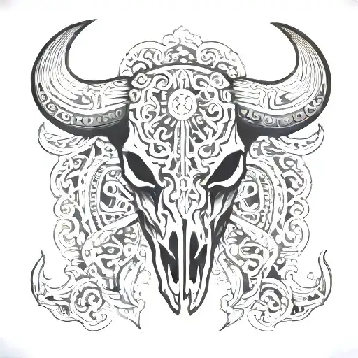 Bull Skull Aztec