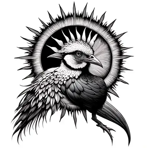 A Peakcock Wrapping It's Neck Around The Sun