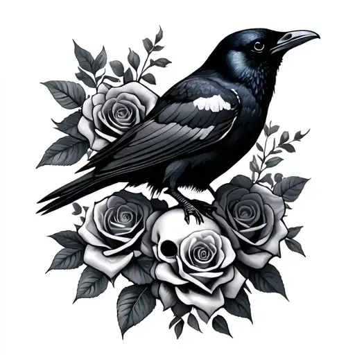 Skull And Roses Crows