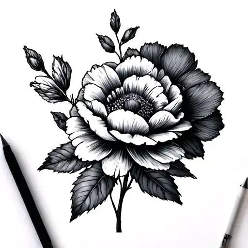 Jan Birth Flowers Fineline