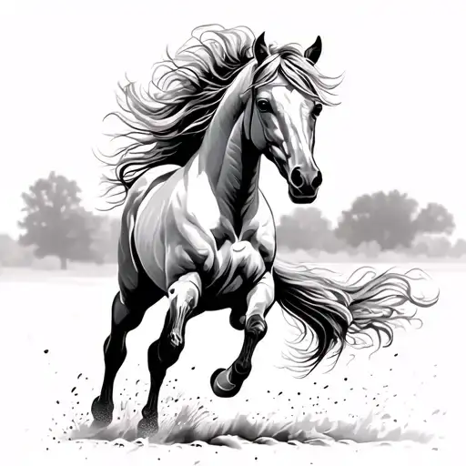 Blonde Horse Galloping