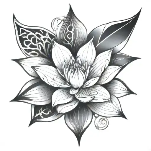 Lotus With Triquetra Knot In It