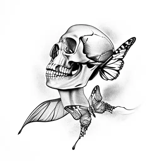Butterfly With Head Of Skull