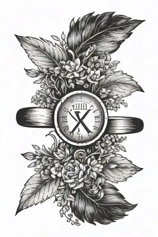 Nature And Stoicism With A Black Ring And Date Of Birth In Roman Numerals