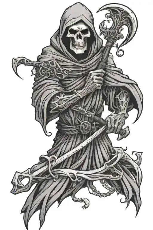 Grim Reaper Heart Intertwined