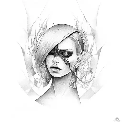 Potriat Of A Woman Turning Beutiful To Pure Evil