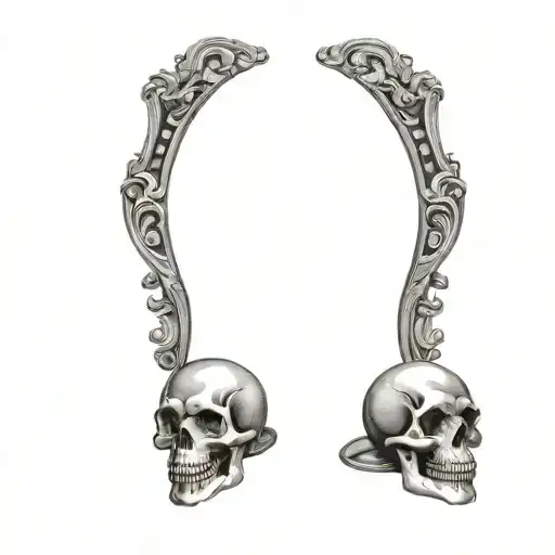 Skull And Mirror Reflecting