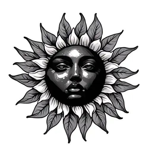 Sun Breast With Leaves