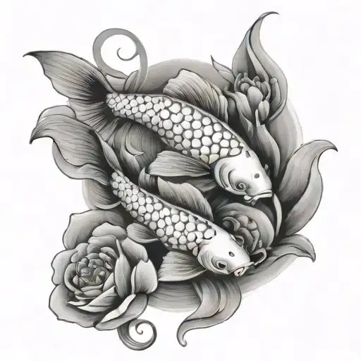 Coy Fish Water Flowers