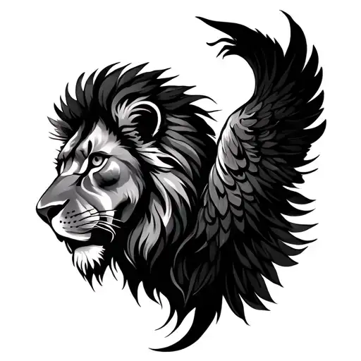 Lion With Phoenix Feathers
