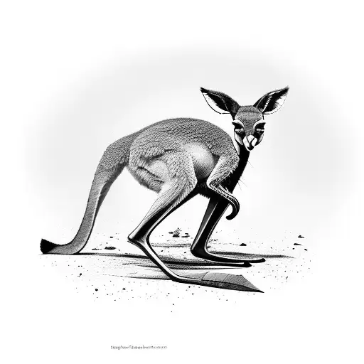 Kangaroo And Emu With Australian Flag In The Background