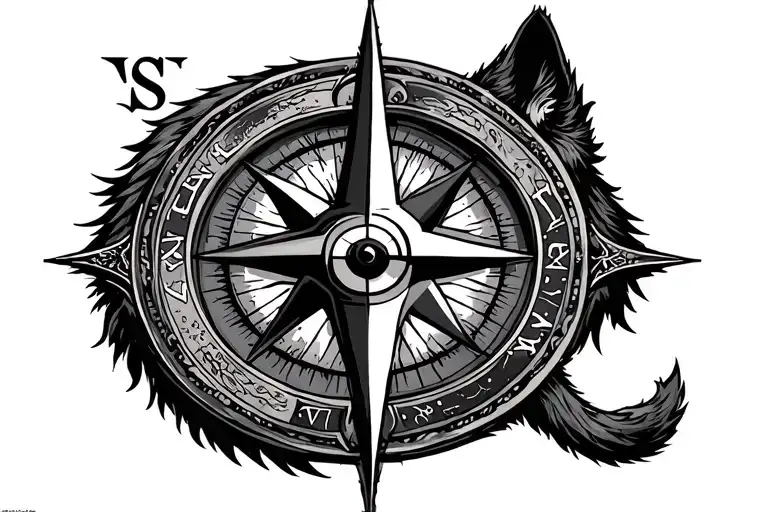 Wolf Compass Scorpio Zodiac Sign