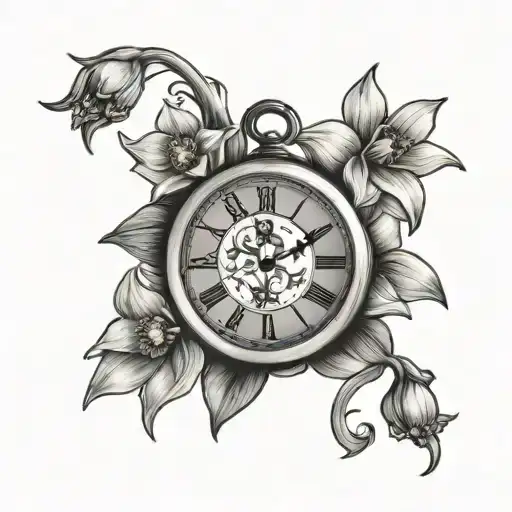Pocket Clock With Daffodils